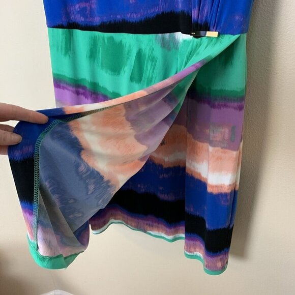 Calvin Klein Womens 2X Shift Dress Sleeveless Multicolor Office Career Corporate - Picture 7 of 16